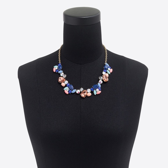 J CREW NWT Crystal Paint Party Necklace • Spring Pastel Jeweled 18” + 3” Factory - Picture 8 of 10